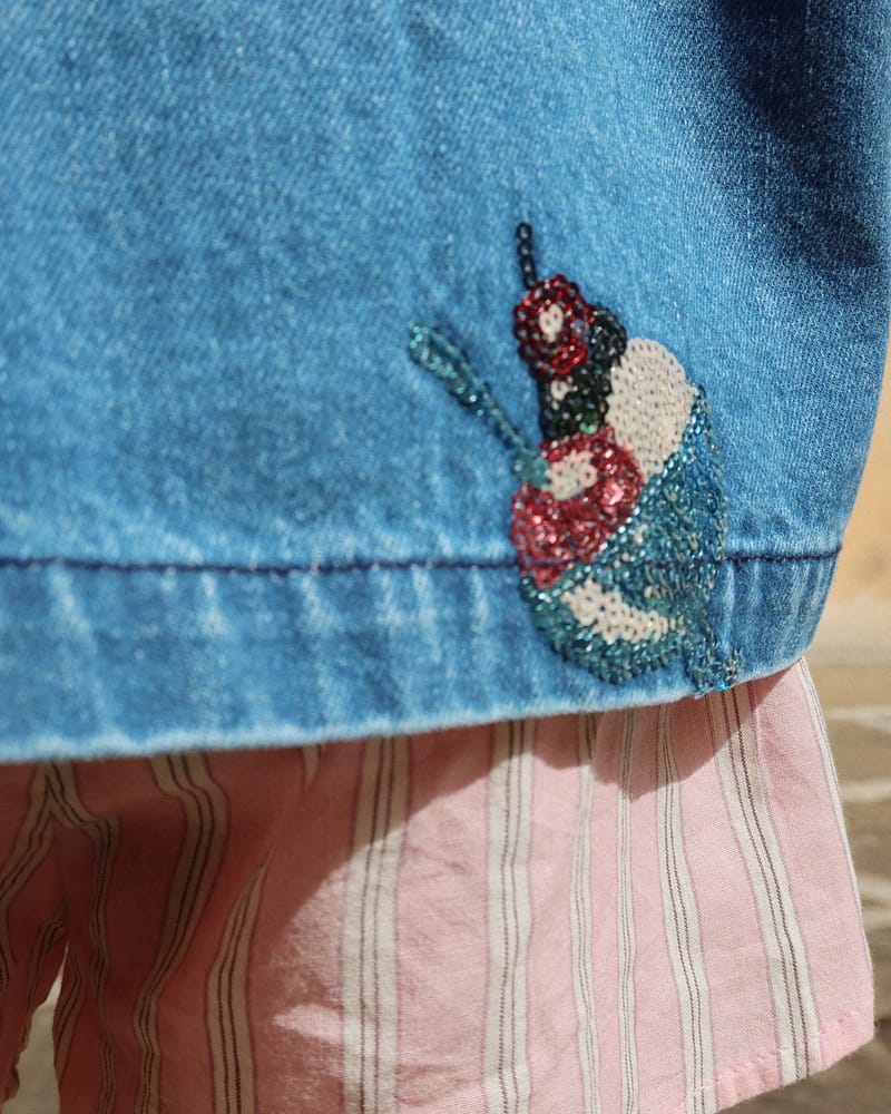 Denim Jakke M/ Glitter Paljetter - Øko Bomull | Magot Sequin Denim Jacket