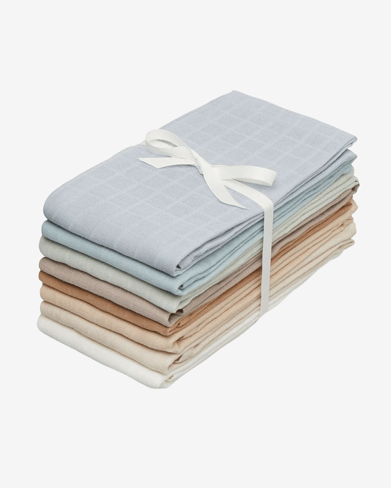 Gulpekluter Musselin 8pk - Økologisk | Gasskluter 70x70