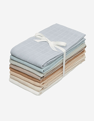 Gulpekluter Musselin 8pk - Økologisk | Gasskluter 70x70