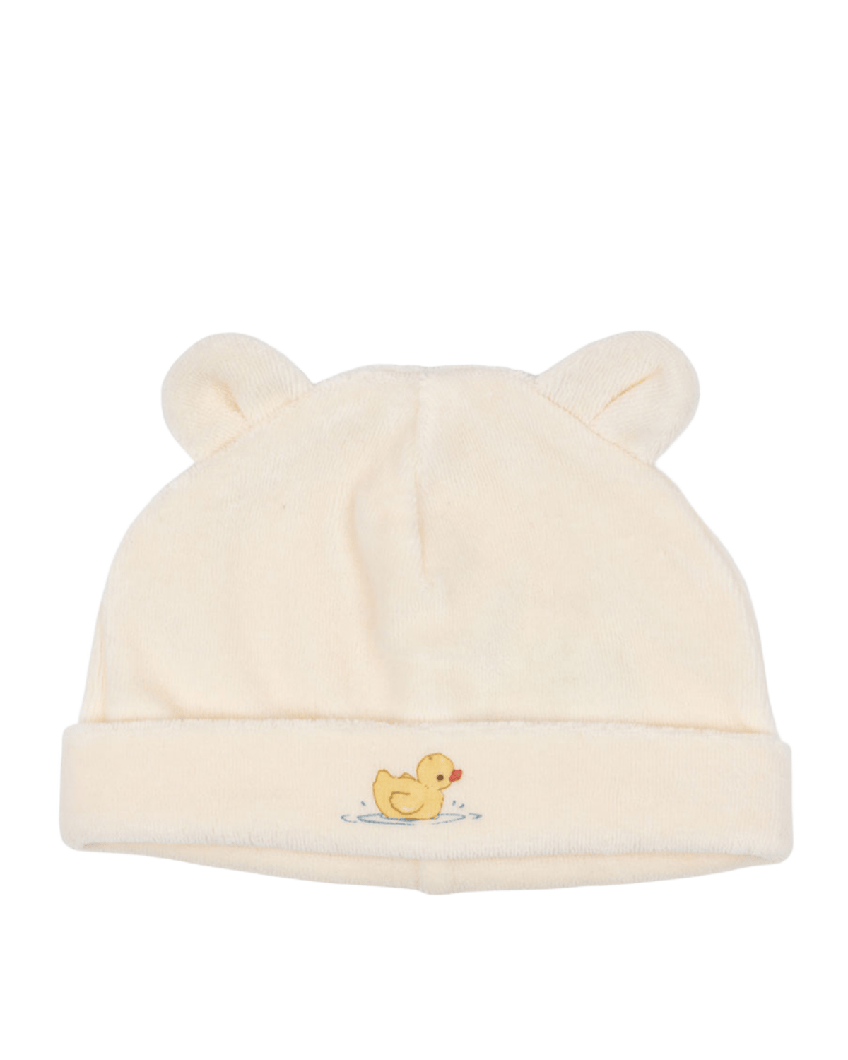 Babylue med ører – Økologisk Fløyel | Elu Beanie, Kremhvit - Antique White