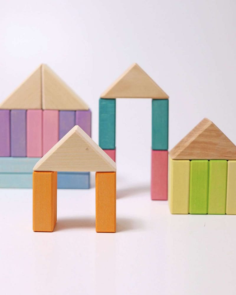 Byggesett "To-av-Hver" - 40 klosser - Bygge, pusle, sortere | Pastel Duo