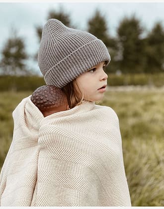 Ull Beanie barn - 100% Merino, Ubehandlet | Ribb lue Fonzie