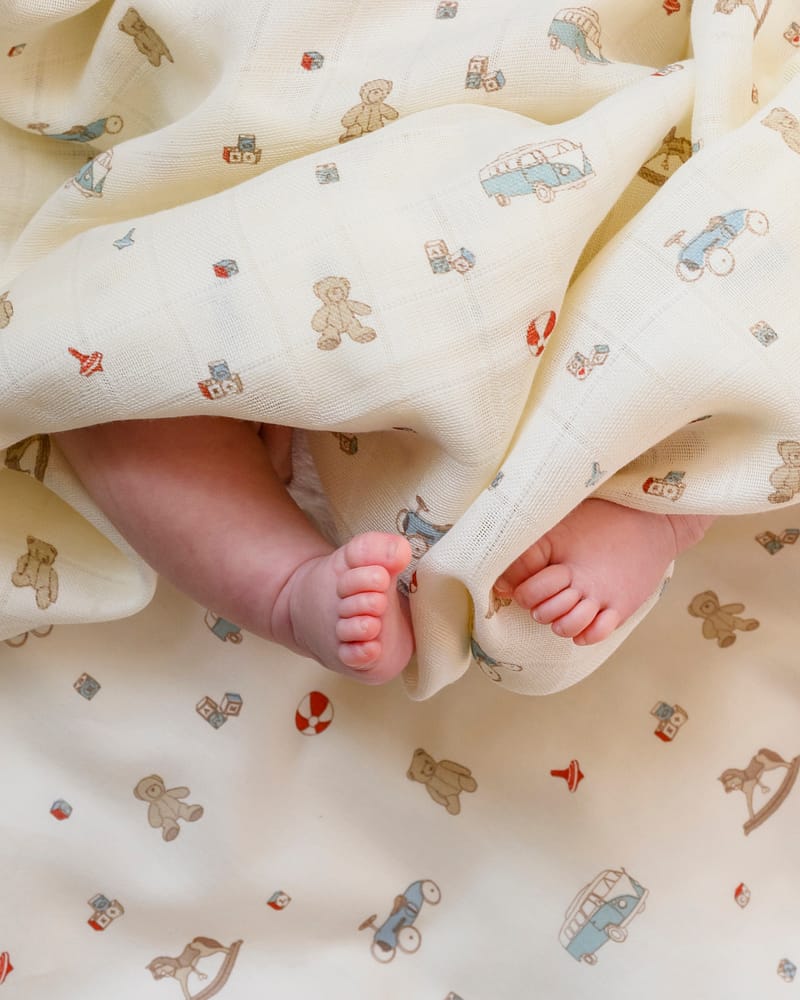 Swaddle - Øko Musselin - 120x120 | Babyteppe GOTS
