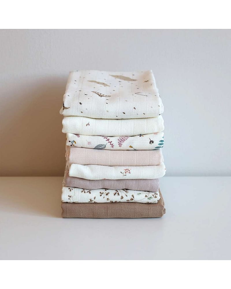 Gulpekluter Musselin 3pk - Økologisk | Gasskluter 70x70