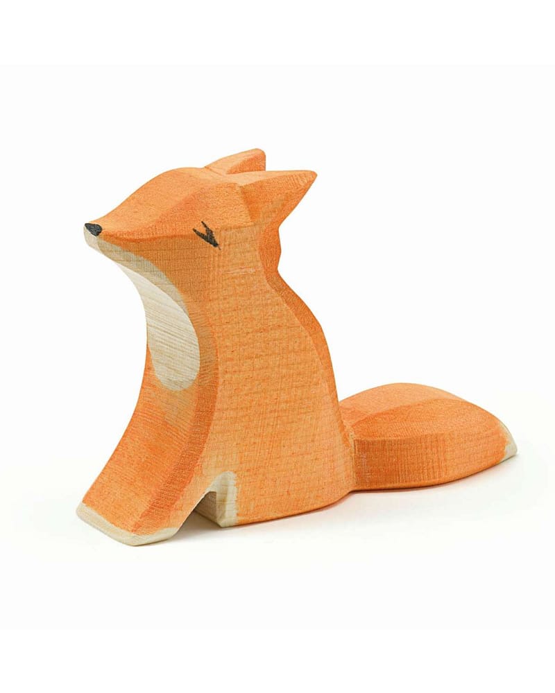 Rev Lekedyr - Håndlaget Trefigur | Dyrefigurer Skog