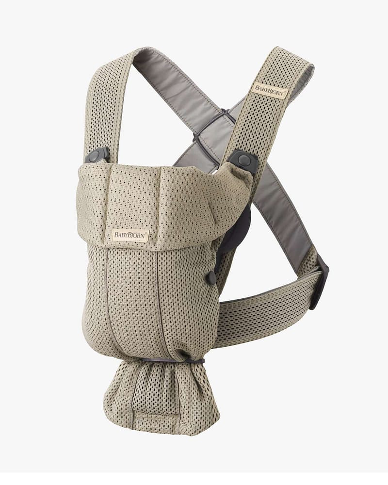 Mini Bæresele Nyfødt - Ekstra Nærhet - Baby Carrier 0-12m, Grey beige