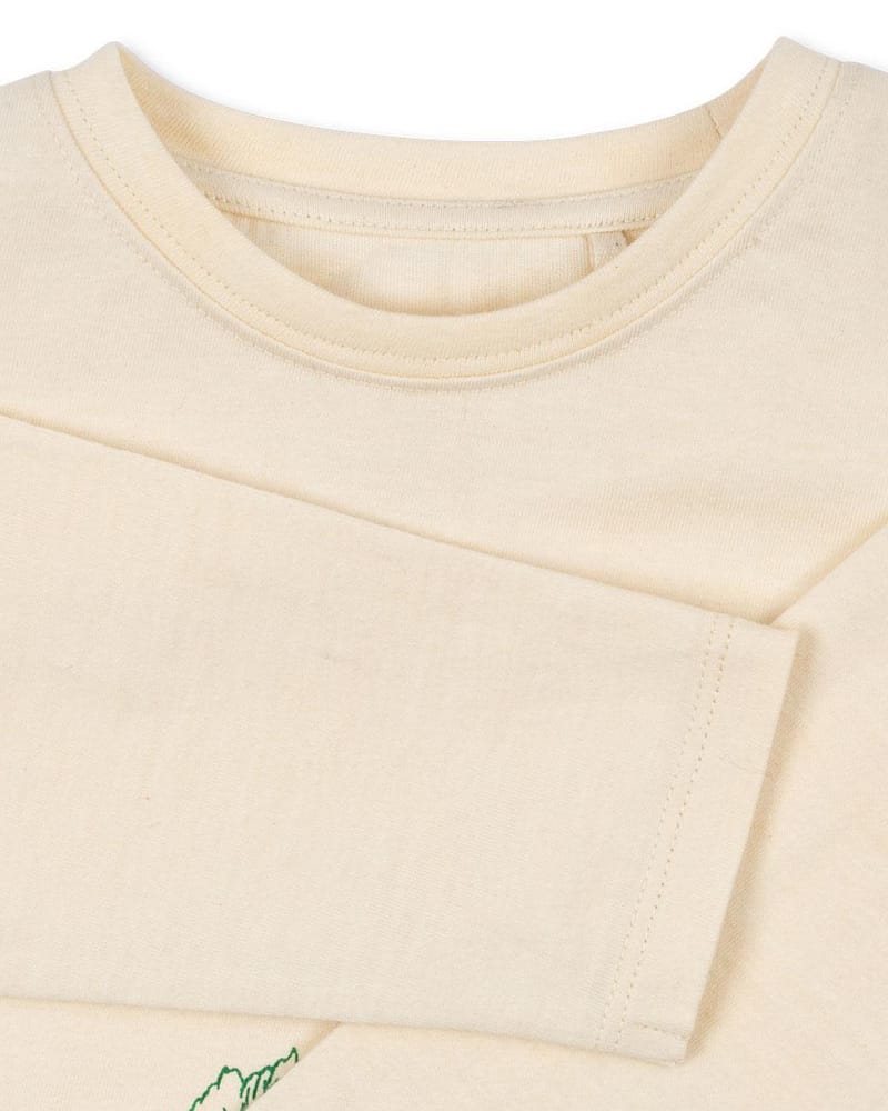 Bluse med Print & Glitter Paljetter - 100% Øko Bomull | Lin LS Tee