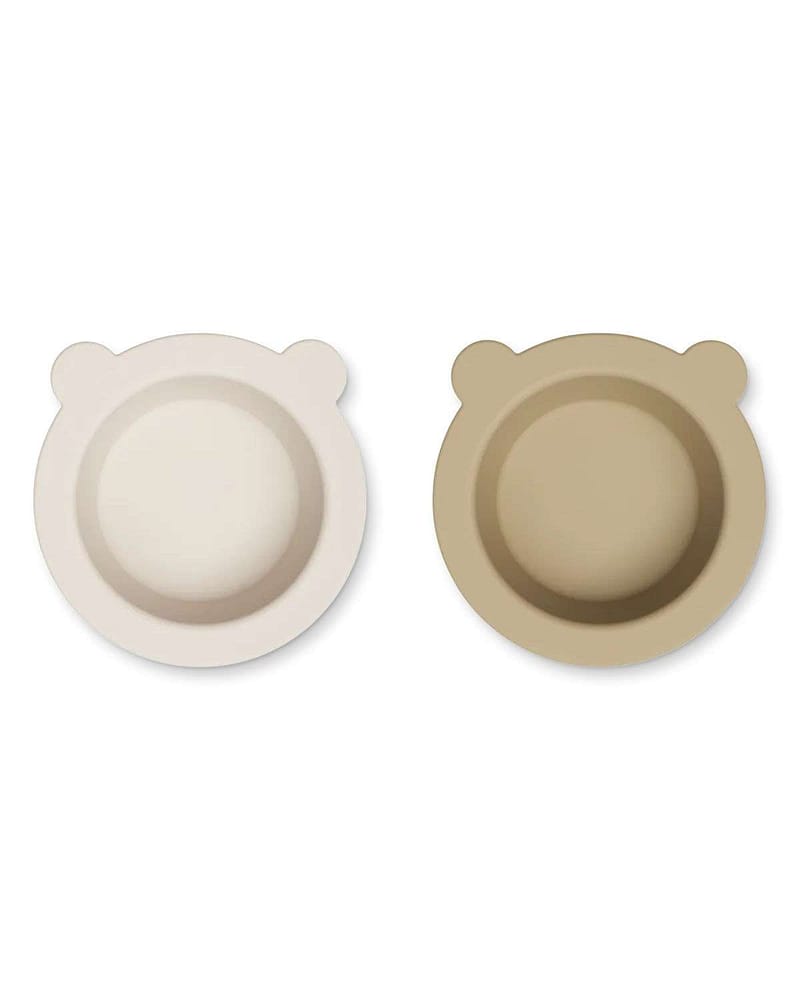 2pk Skål med Sugekopp - Silikon - Peony