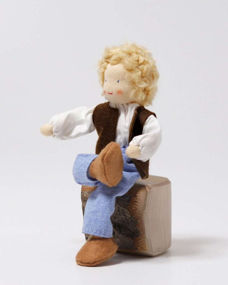 Dukke m/ fleksibel kropp - Liten 13cm - Håndlaget | Flexible Doll