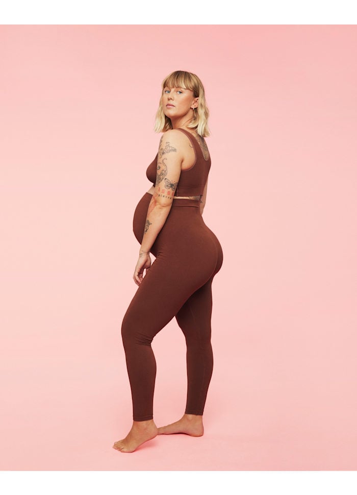 Gravid Leggings – Øko Bambus – Stretchy & Sømløs, Chocolate
