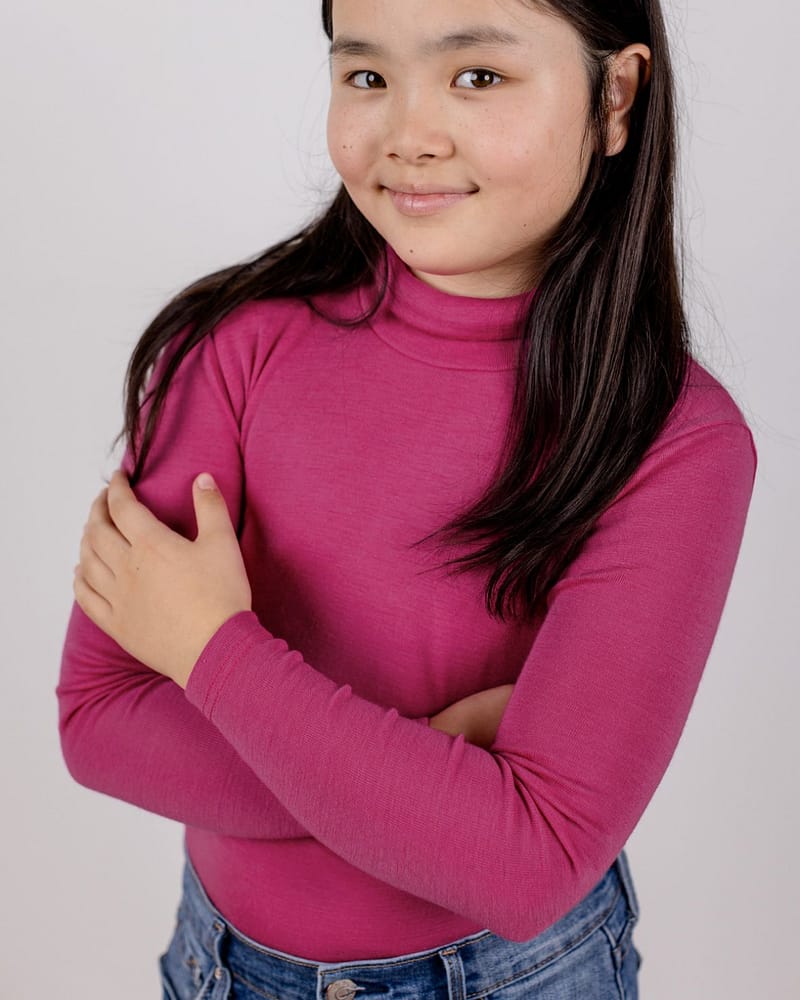 Ulltrøye med Turtleneck - 70% Merino 30% Silke - Ubehandlet Ull