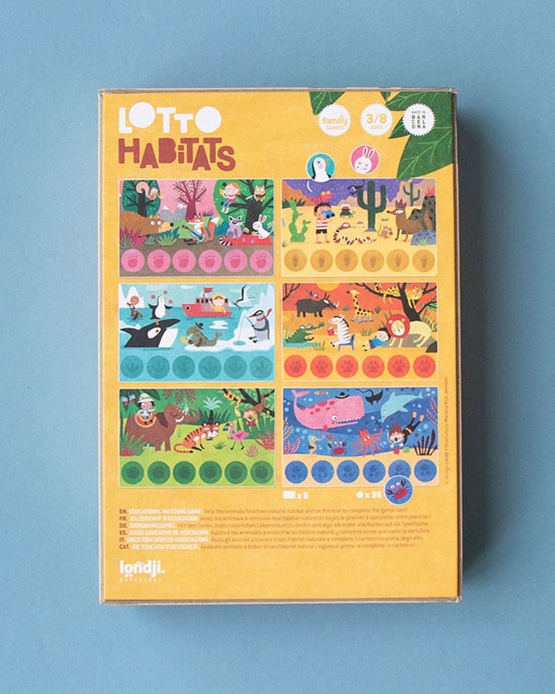 Lotto og Memory spill "Hvem Vet Hvor Dyrene Bor?" - Brettspill Barn 3år + | Habitats