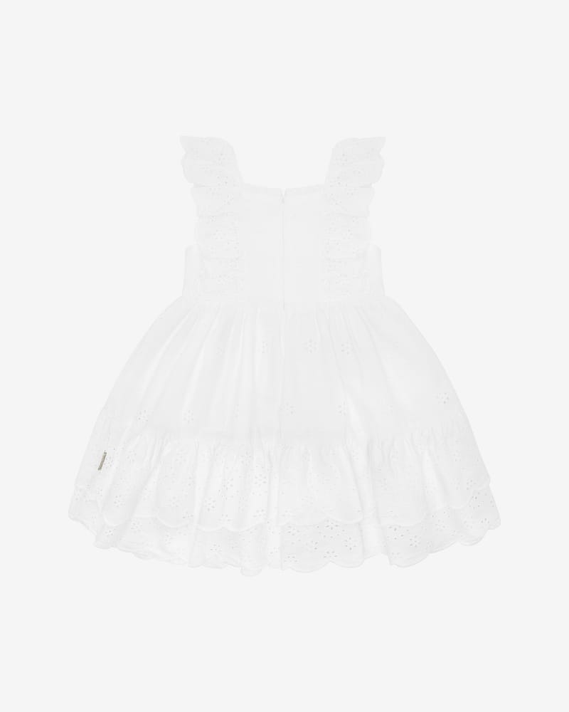 Kjole Barn m/ Broderte Blomster - 100% Bomull | HCKaroline