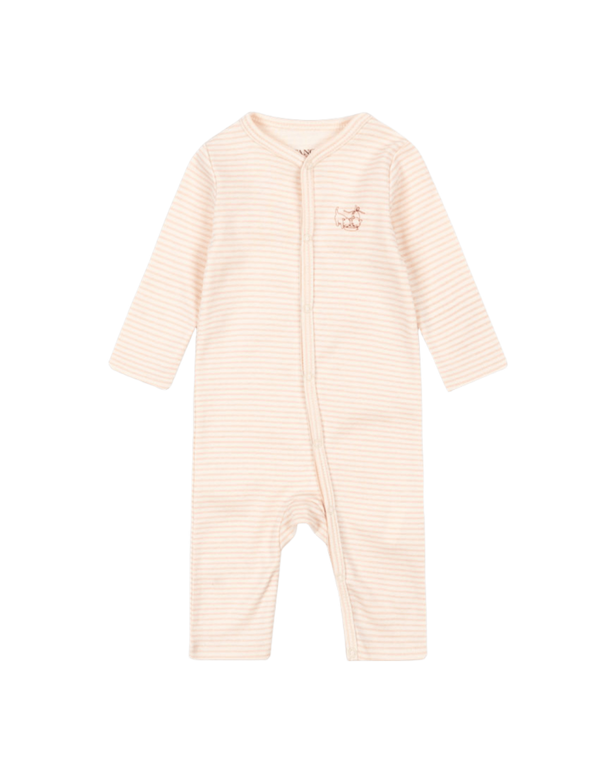 Heldress / Babypysj – 100% Øko Bomull | Fio Onesie, Rosa Striper - Tea Stripe Cameo