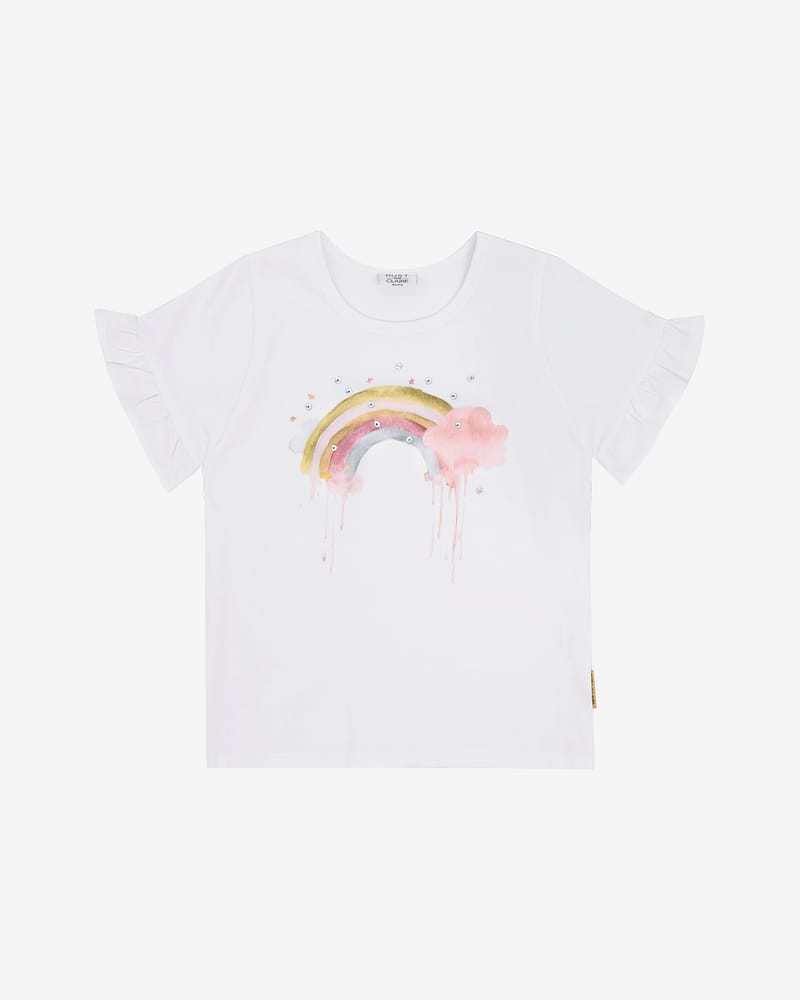 T-skjorte Barn M/ Glitter - Bomull, Elastan | HCAlma Rainbow