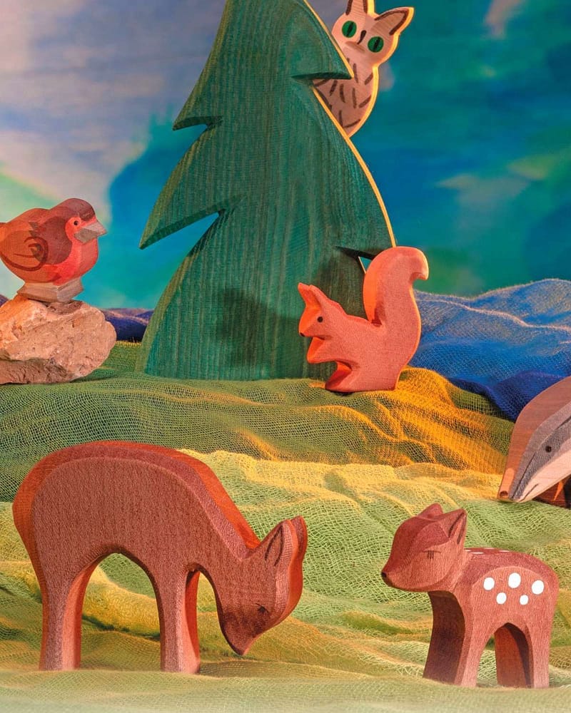 Rådyr Lekedyr - Håndlaget Trefigur | Dyrefigurer Skog