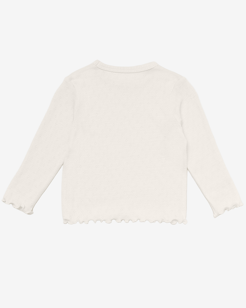 Ulltrøye m/ Volanger - Tynn ullkvalitet - 100% Merino, Pointelle