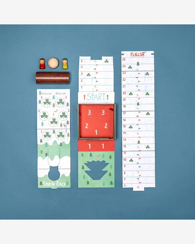 Brettspill Barn 4år+, Pocket size - Lagspill "Kappløpsspill" | Snow Race Tiny Game