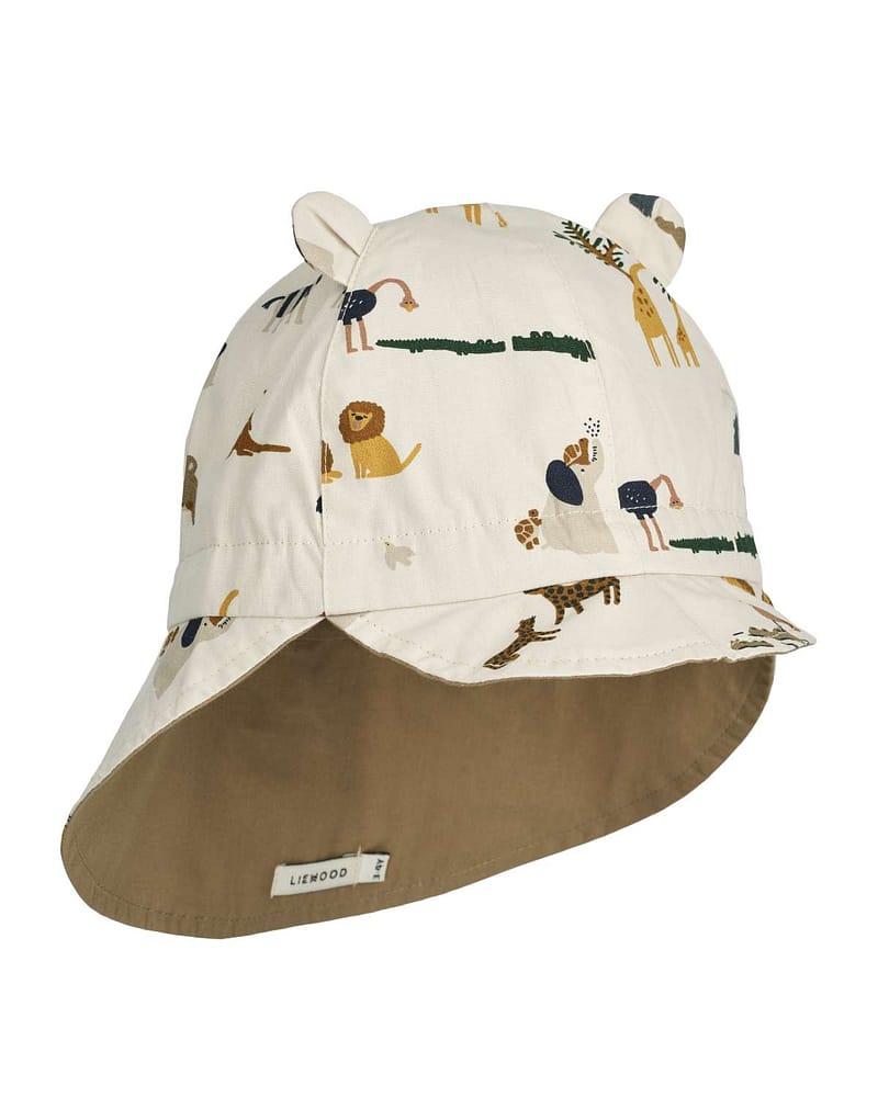 Solhatt m/ Nakkeskygge - Reversibel - 100% Øko Bomull | Gorm