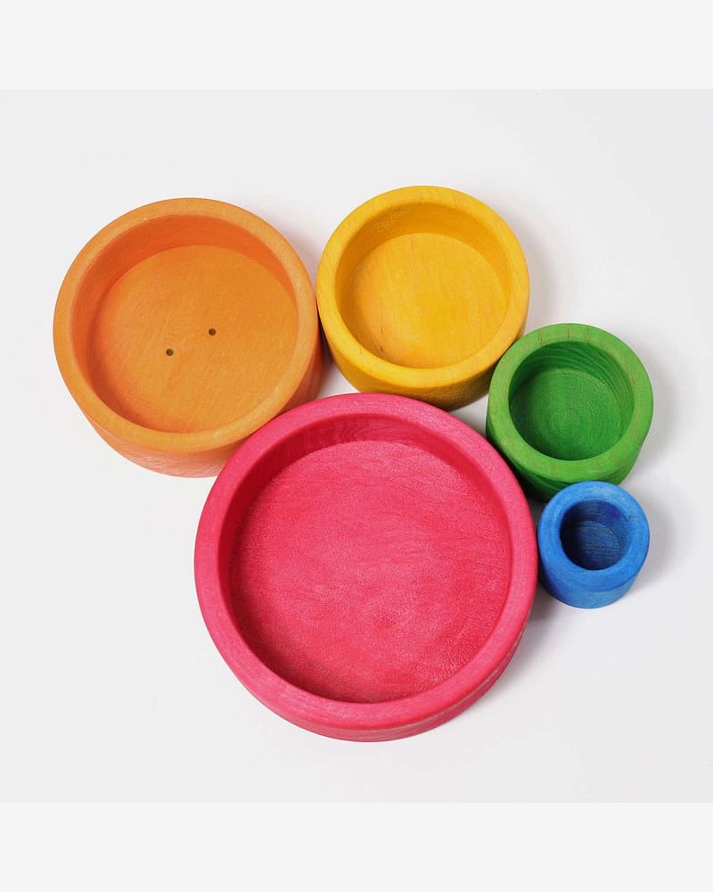 Stableskåler Regnbue 5pk - Leke i Tre | Montessori Leker