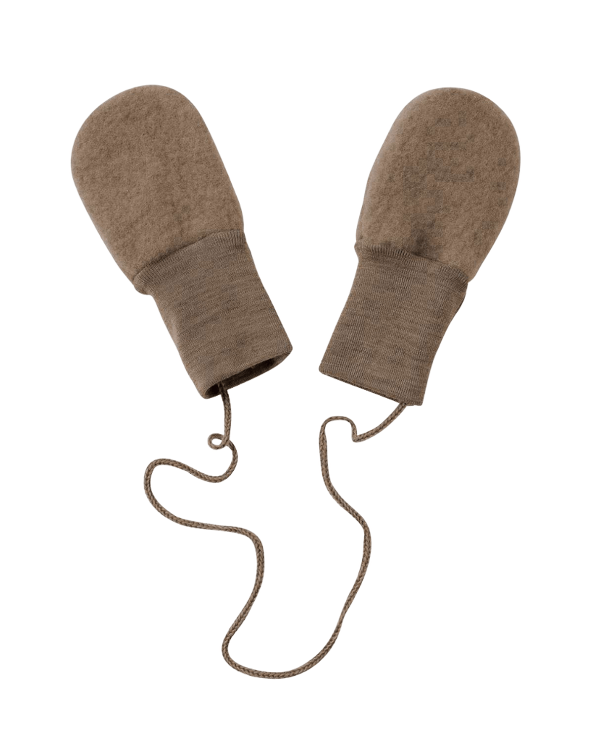 Ullvotter Baby – Ullfleece, 100% Merino, Ubehandlet Ull | Baby Mittens, Brun - Walnut Melange