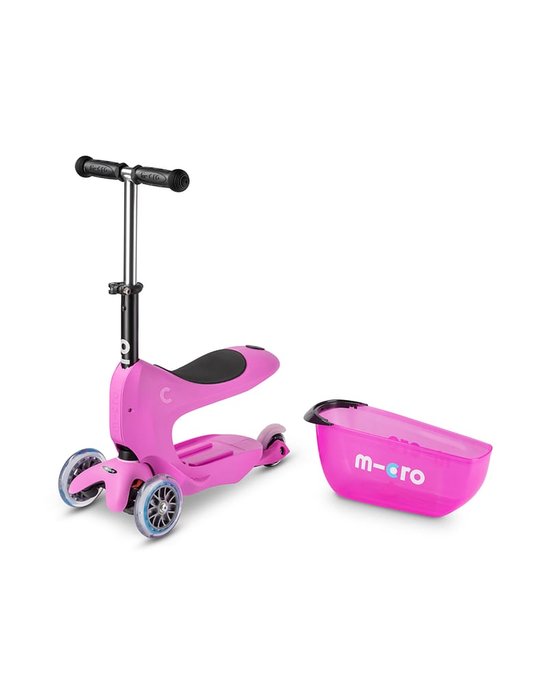 Sparkesykkel og Løpesykkel M/ Foreldrehåndtak - Micro Mini2go Deluxe Plus | 18m-5år