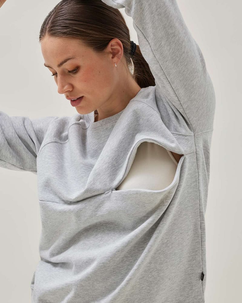Ammegenser m/ Fleecefôr over bryst | Thermal Nursing Sweatshirt