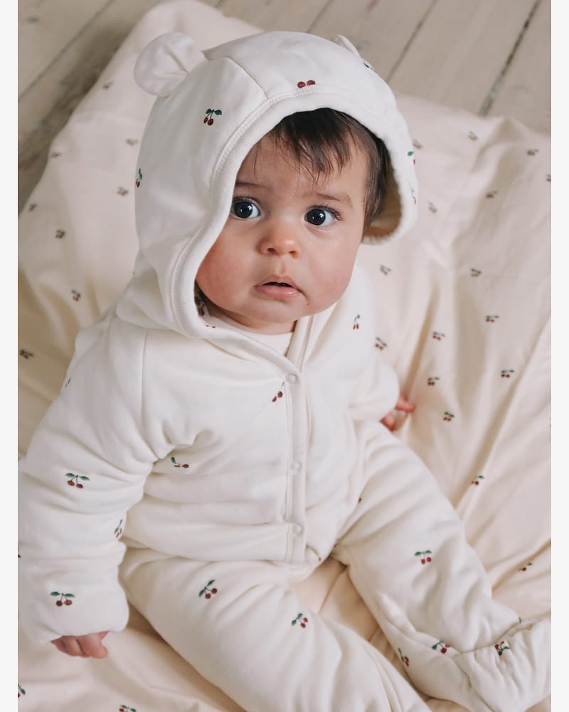 Heldress Baby - 100% Øko Bomull i tykk kvalitet | Newborn Onesie with Hood