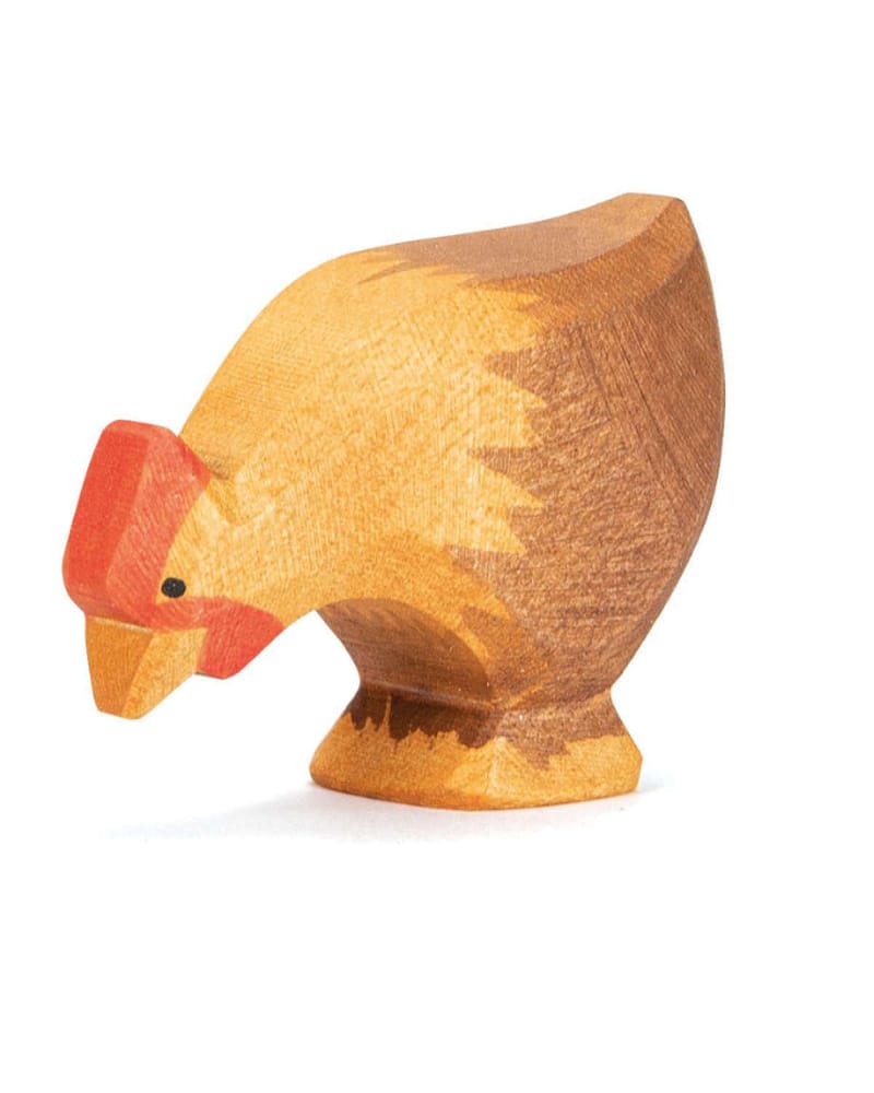 Høne - Håndlaget Trefigur | Bondegård Leke