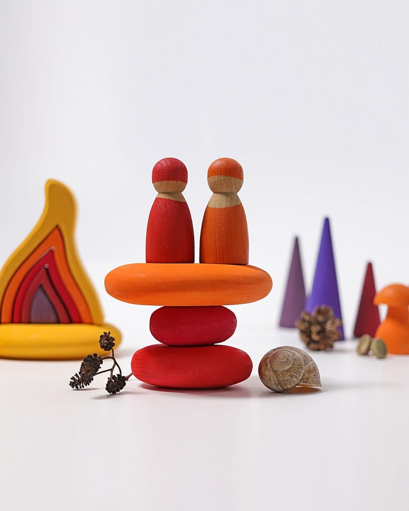 Stableleke "Småstein" - 4pk Treklosser | Fire Pebbles