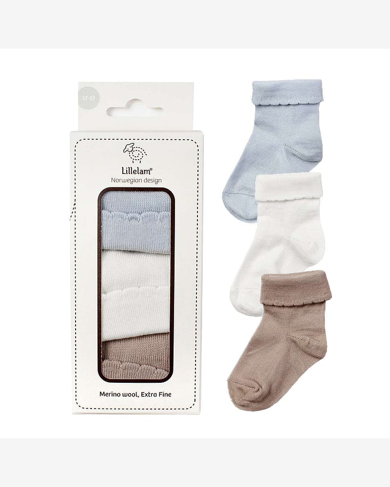 Ullsokker 3pk - Tynn ullkvalitet - Super Fine Merino - Gavepakke