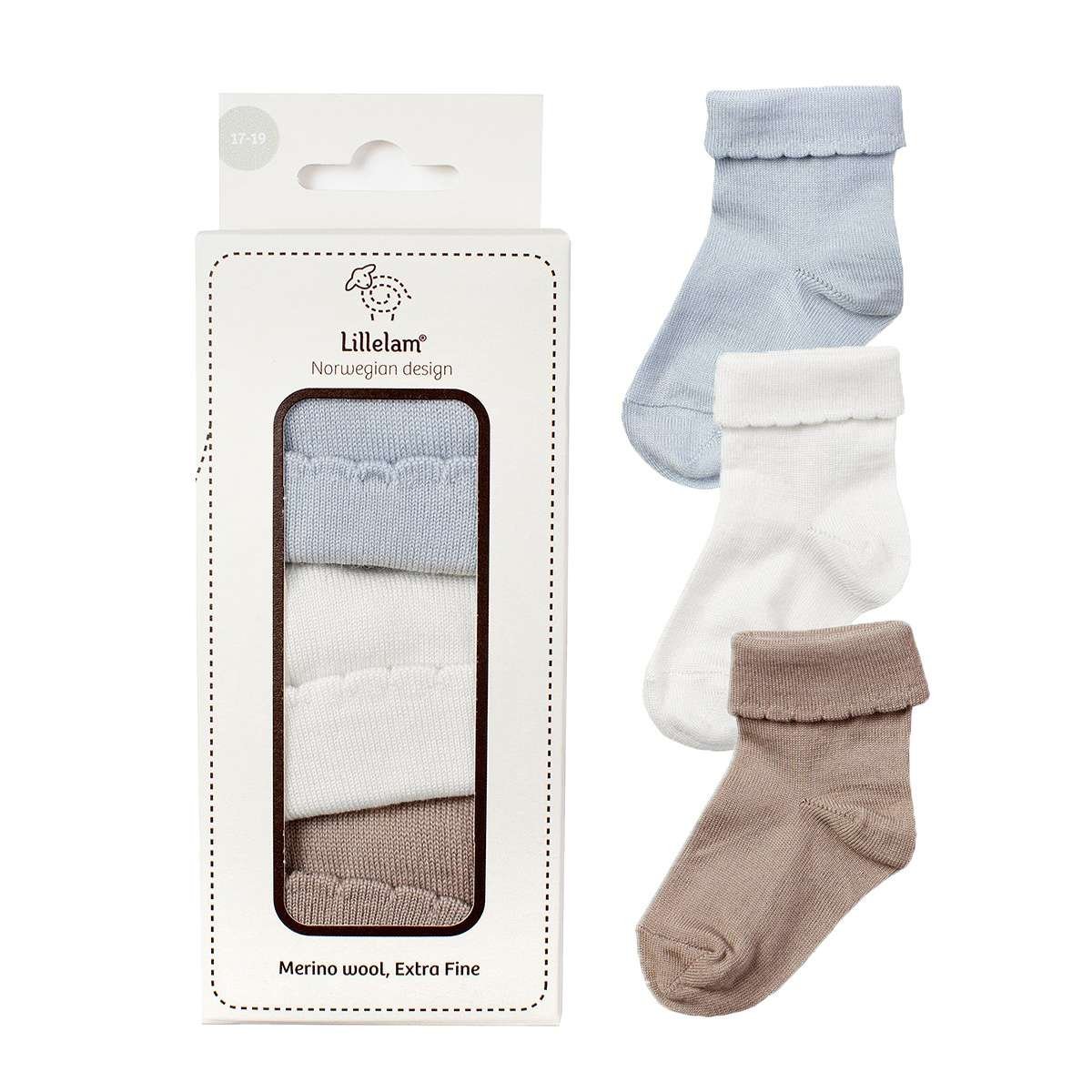 Ullsokker 3pk - Tynn ullkvalitet - Super Fine Merino - Gavepakke