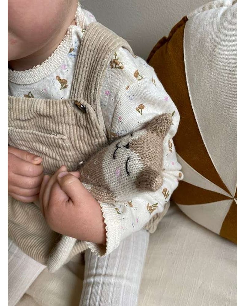 Kosebamse - Håndstrikket Alpakkaull - Unik Nyfødtbamse