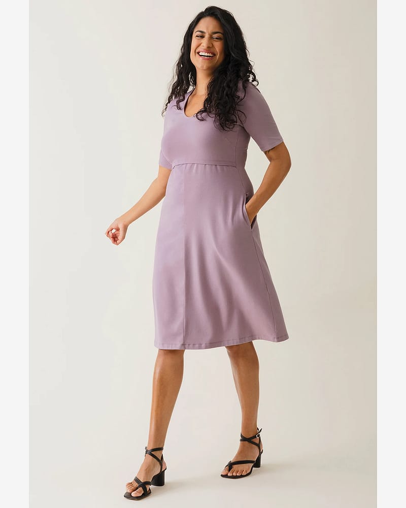 Ammekjole - Øko Bomull - A-fasong | Nursing Dress Short Sleeve
