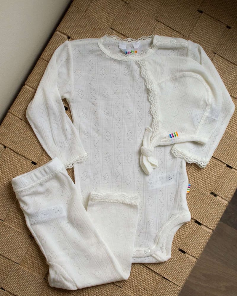 Babylue med blonde - Ull 85%