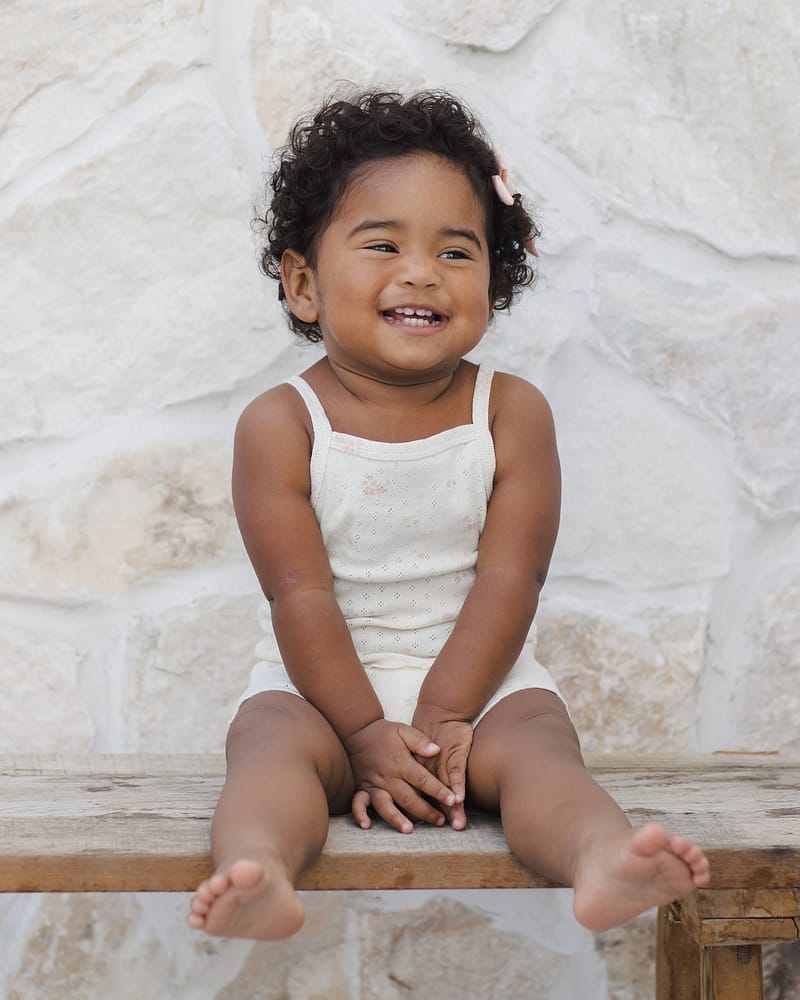 Topp & Shorts Sett - Øko Bomull, Pointelle | Tank + Shortie Set