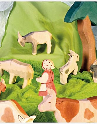 Geit – Håndlaget Trefigur | Bondegård Leke, Geit