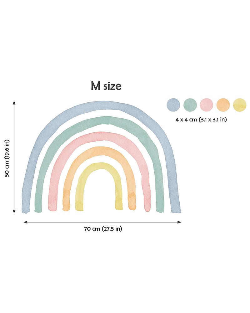 Wallstickers Regnbue & Dots - ØKO Veggklistremerker Barnerom