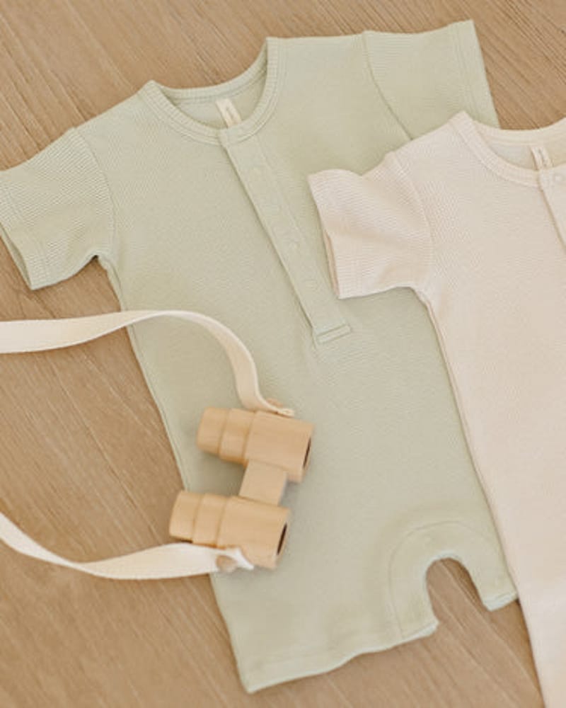 Romper Baby m/ Vaffelstruktur - 100% Øk. Bomull | Waffle Snap Romper