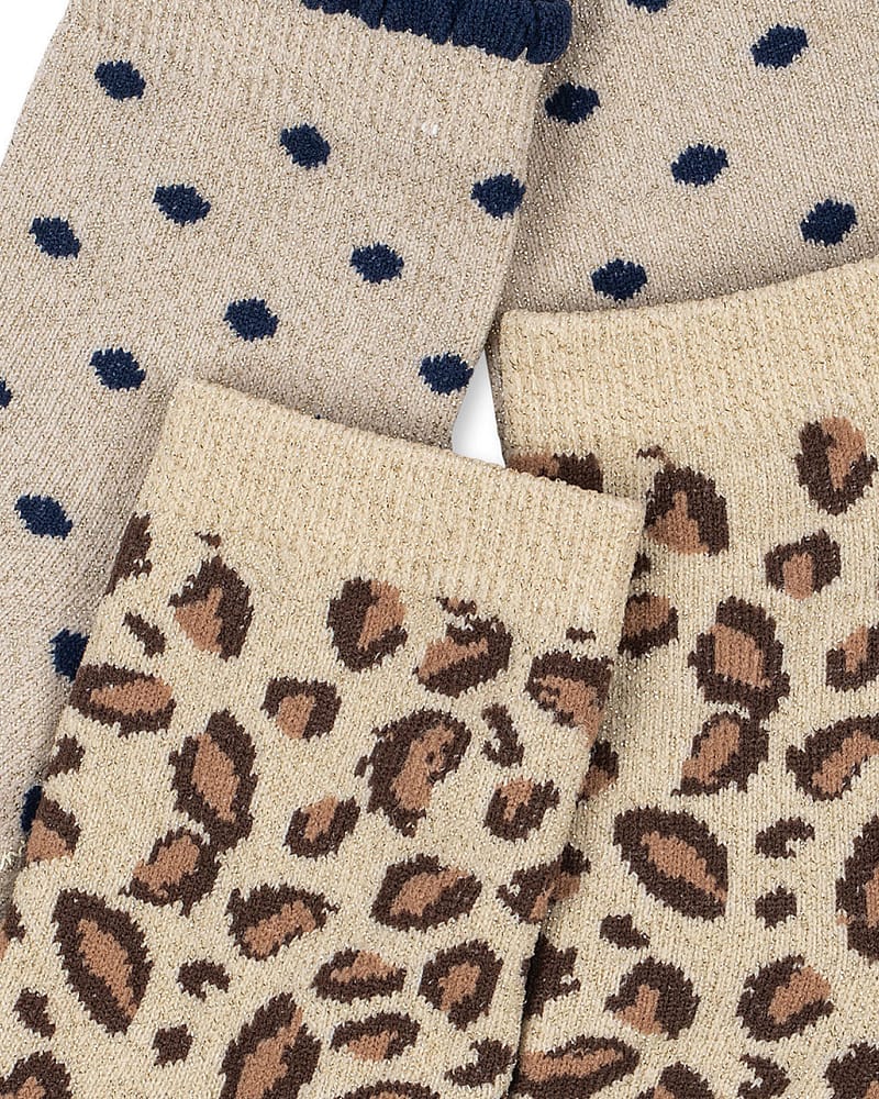Sokker 2pk m/ Glitter - Bomullsblanding | Leo & Dot Glitter Socks