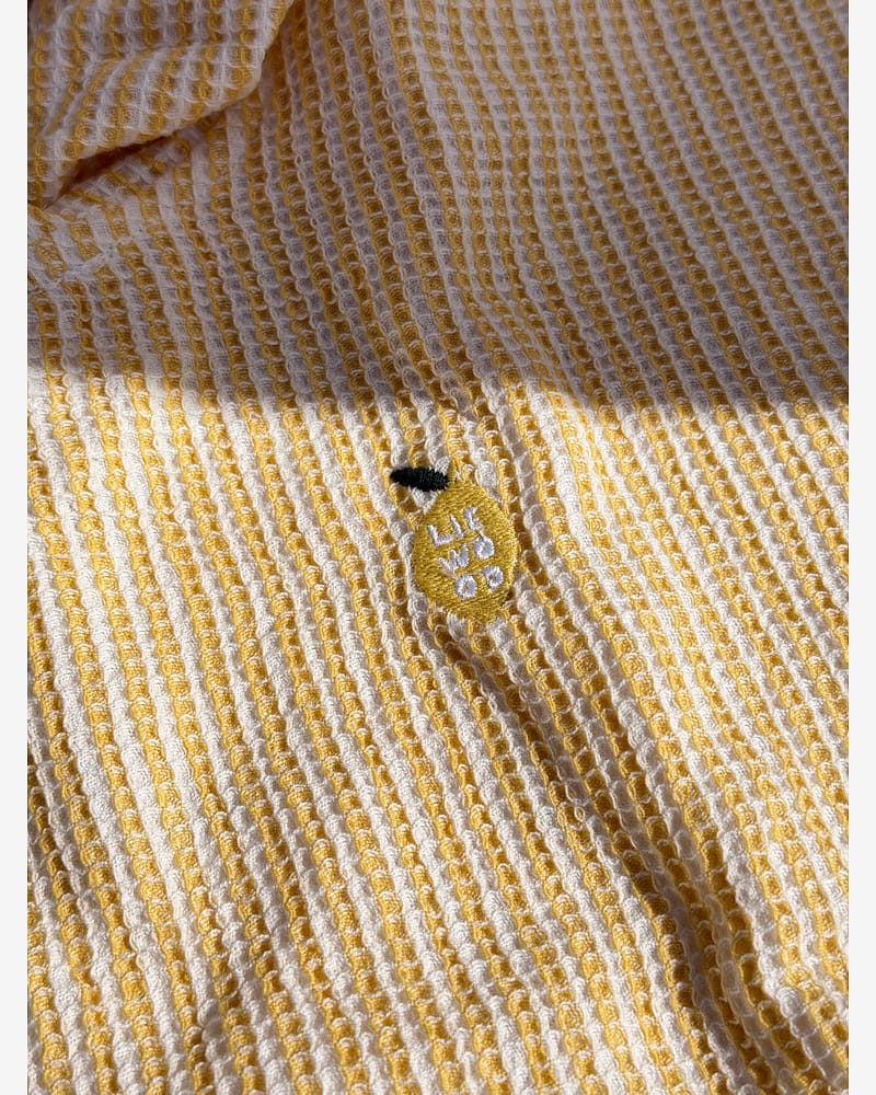 Badeponcho med Hette - Øk. Bomull Vaffelvevd | Paco Poncho Embroidery