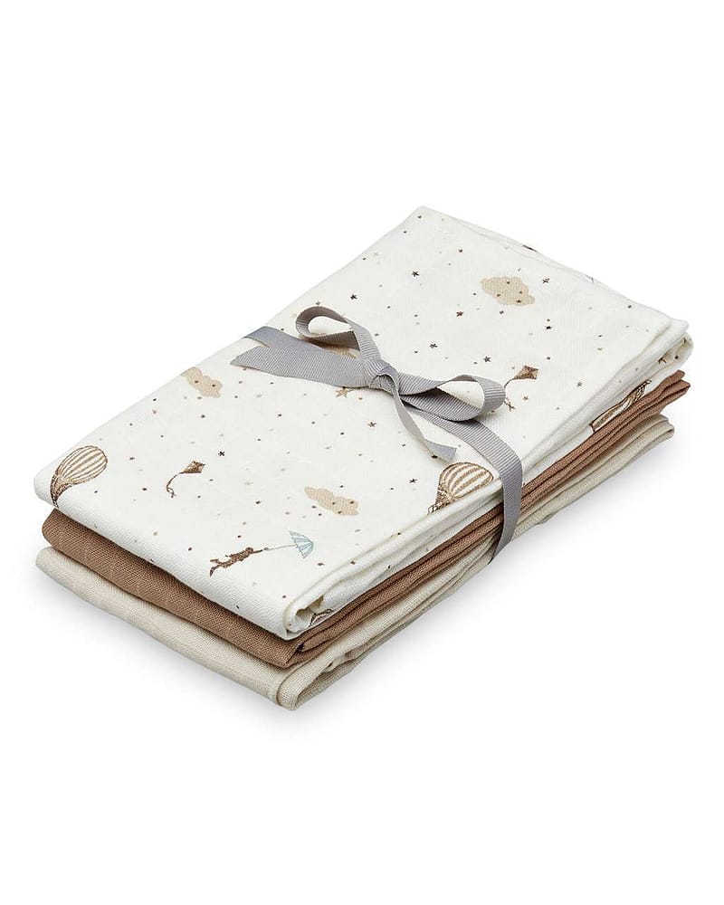 Gulpekluter Musselin 3pk - Økologisk | Gasskluter 70x70