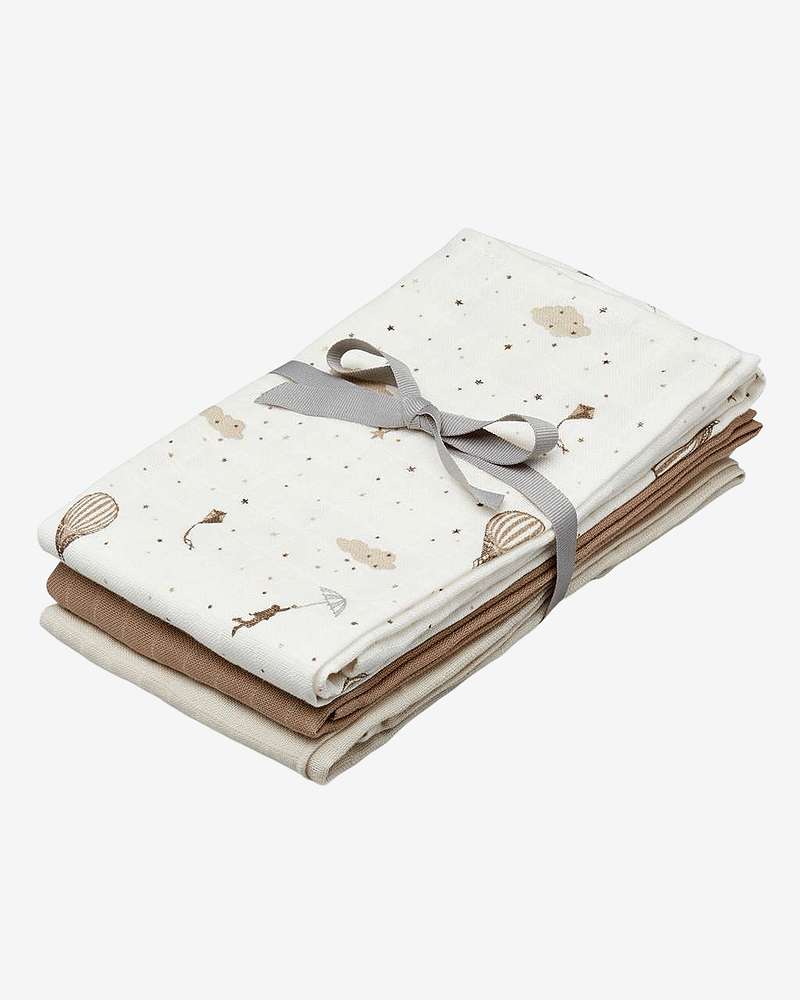 Gulpekluter Musselin 3pk - Økologisk | Gasskluter 70x70