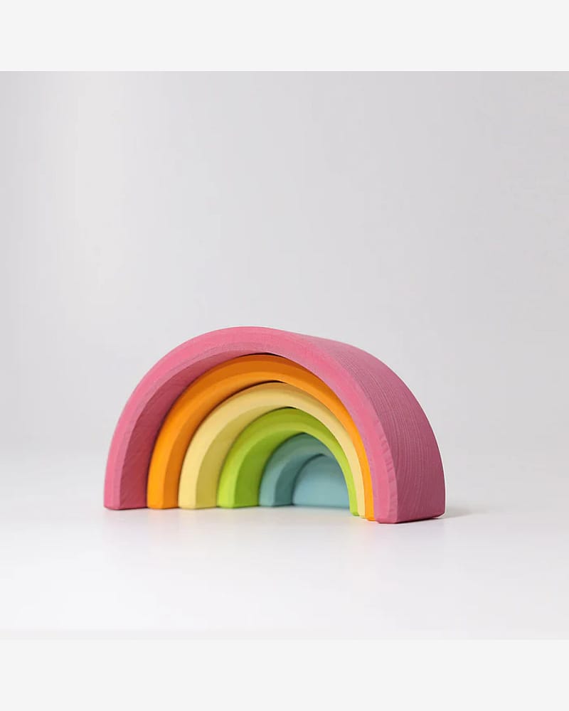 Regnbue Medium Pastel - Stableleke i Tre | Montessori Leker