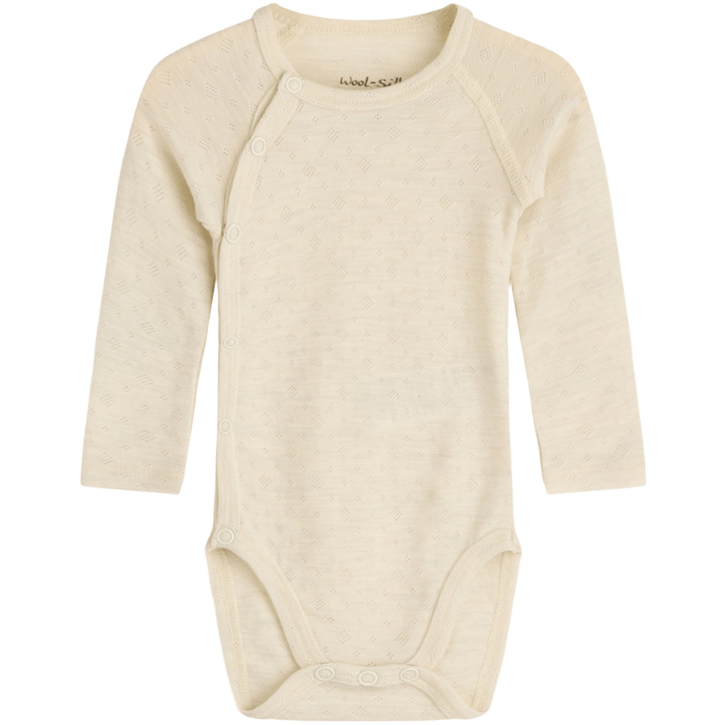 Omslagsbody Pointelle – 85% Merino, 15% Silke | HCBilli, Off White Tofu
