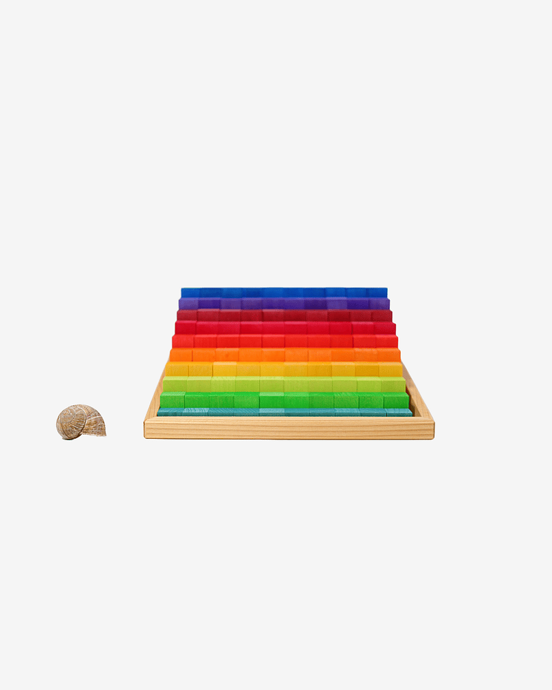 Små Telleklosser i Trapp - 100 Byggeklosser i Treramme | Small Stepped Counting Blocks