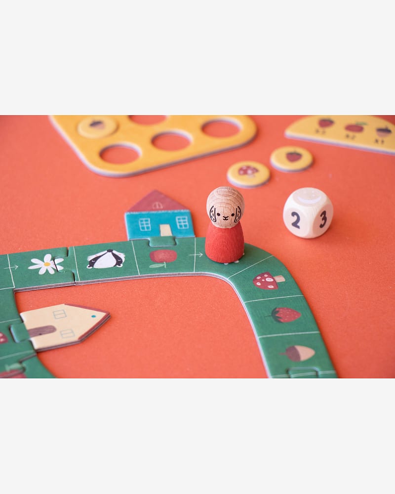Brettspill Barn 4år+, Pocket size - Familiespill "Samle Jordbær før Grevlingen Kommer" | Tiny Game Strawberries