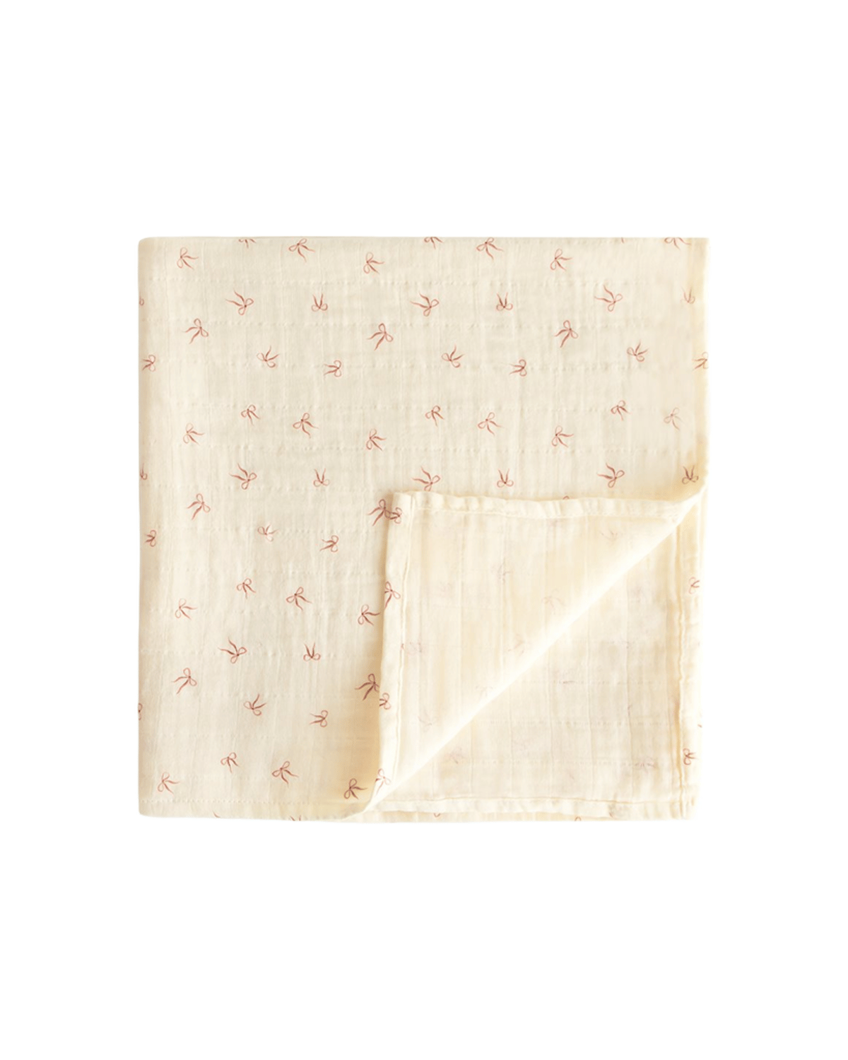 Swaddle Teppe – 100% Økologisk Musselin | 120x120cm, Bows