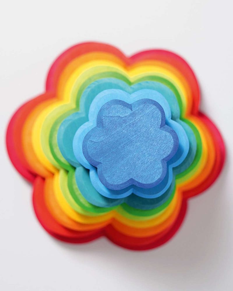 Stabletårn Blomst m/ hull til Bursdagsring figurer - 2i1 | Montessori Leker