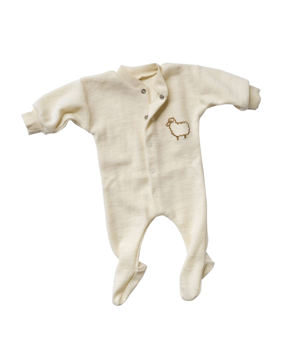 Ullpysj Baby m/ fot – 100% Ull-Frotte, Ubehandlet Ull, Natural